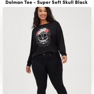 Torrid Super Soft Skull Dolman Tee Size3